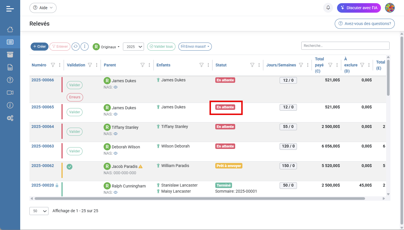 Releve 24 EN LIGNE Creation des releves 24 originaux