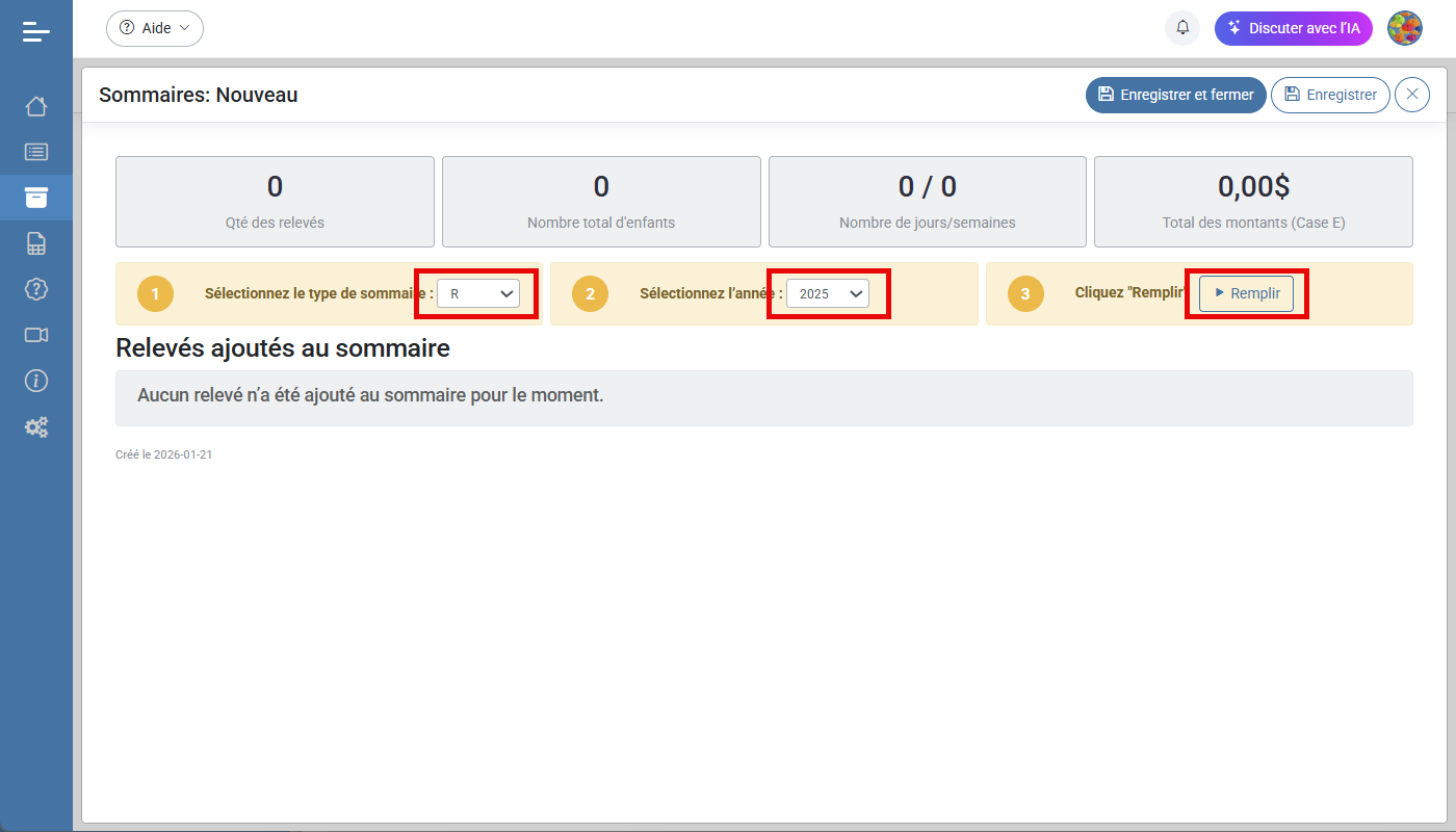 Releve 24 EN LIGNE Creation des sommaires