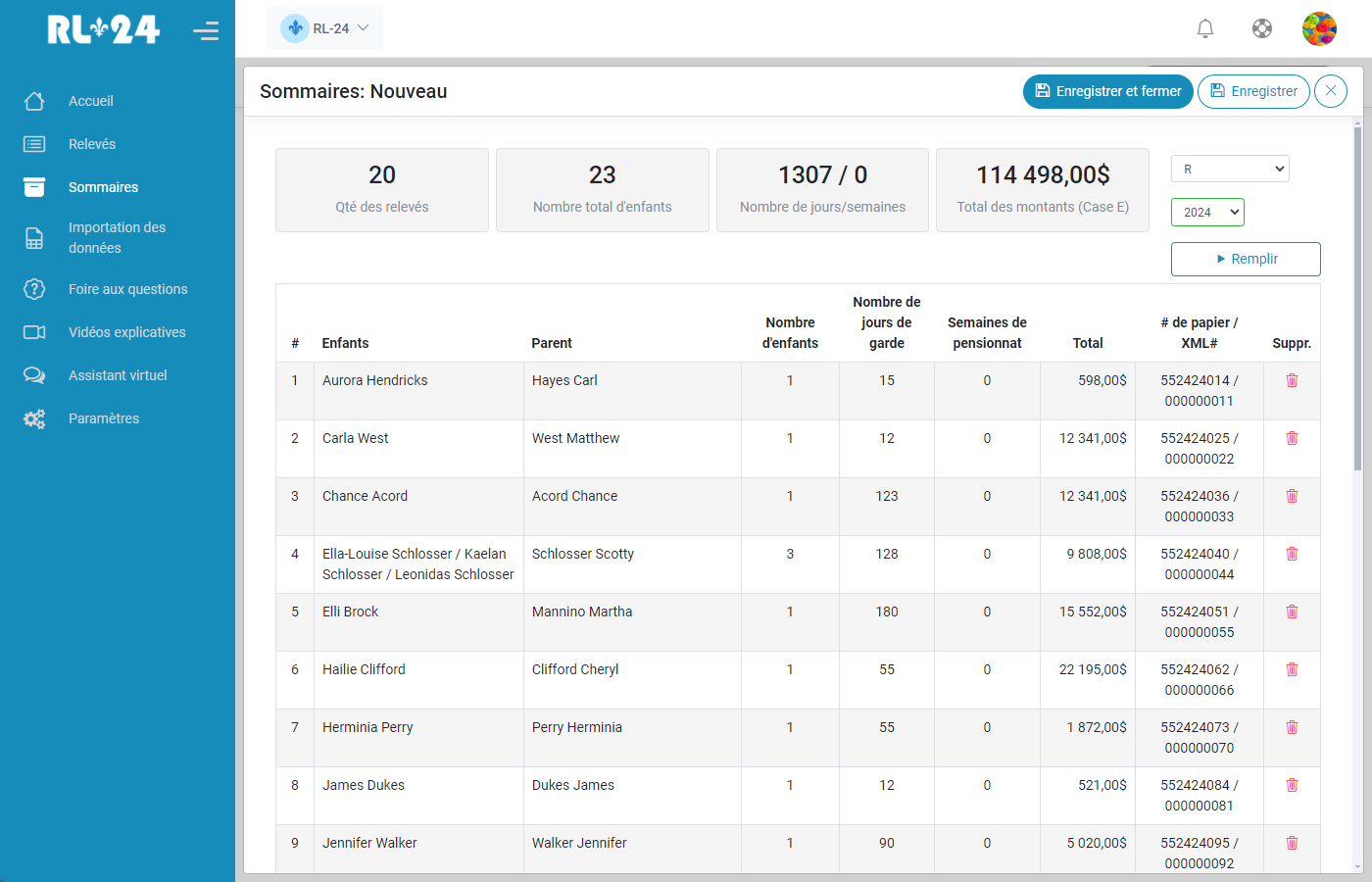 Relev 24 EN LIGNE Cration des sommaires