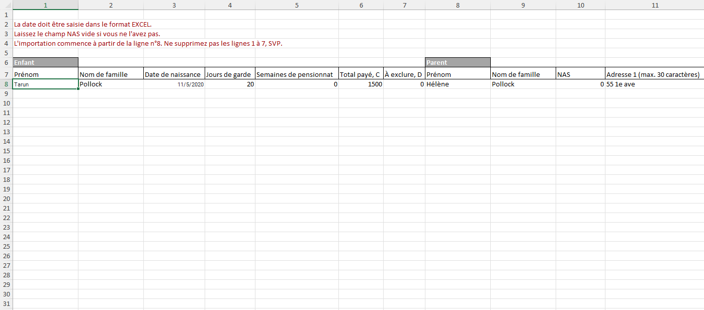 Relev 24 EN LIGNE Importation de donnes