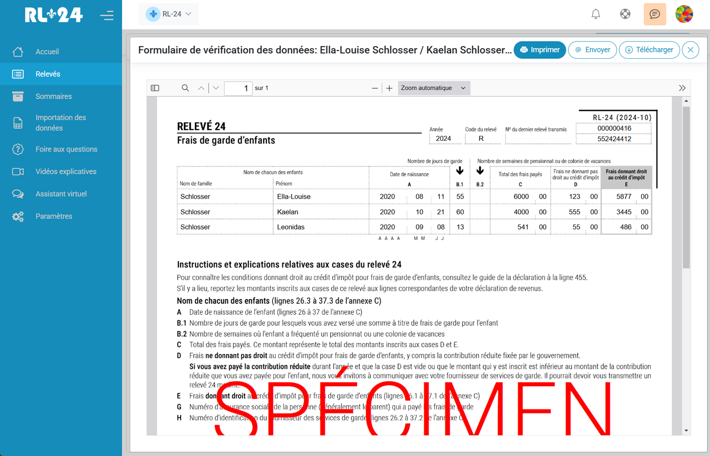 Relev 24 EN LIGNE Module denvoi des copies aux particuliers